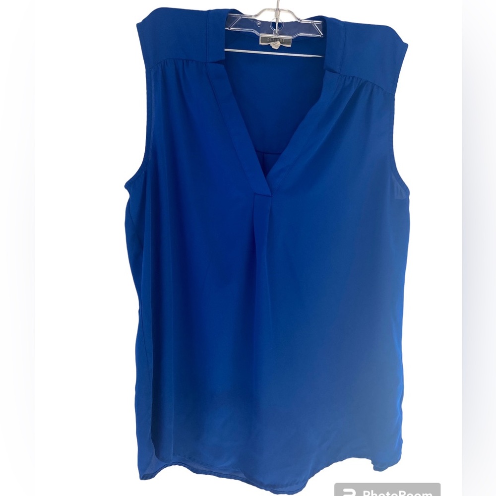 Pleione Royal Blue Sleeveless Blouse